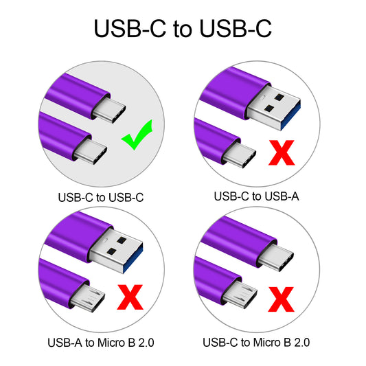 CBUS 10ft USB-C to USB-C Braided Cable — Purple