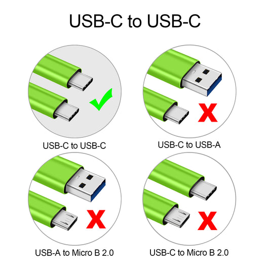 CBUS 10ft USB-C to USB-C Braided Cable — Green