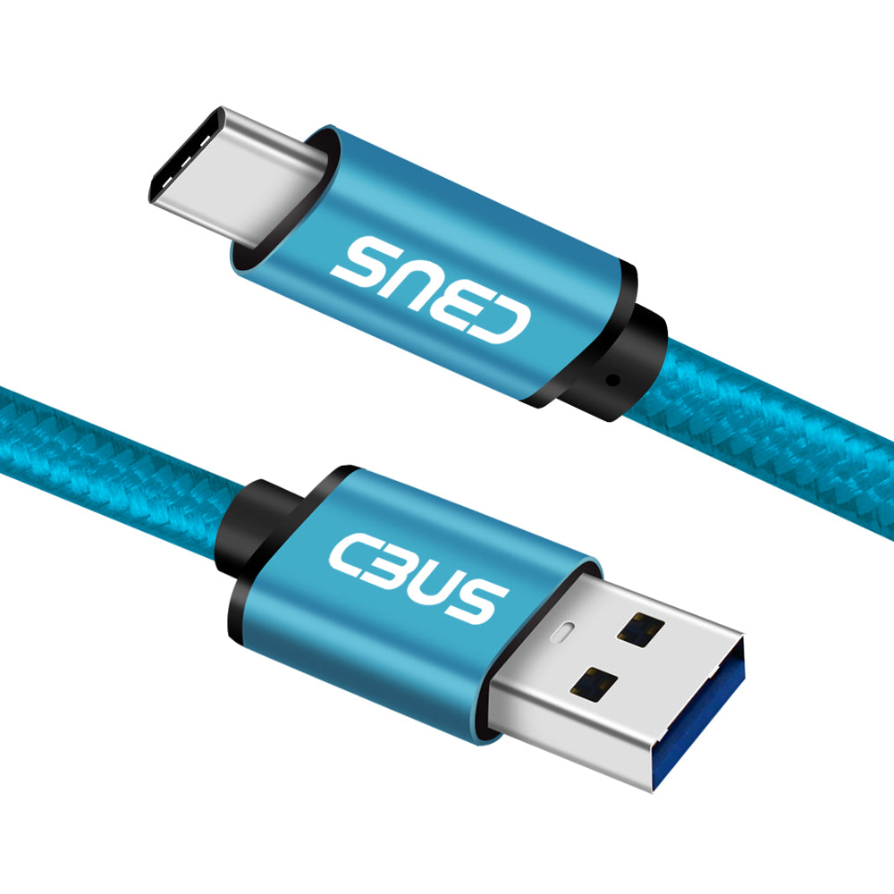 6ft Heavy-Duty Double Braided Fast Charging USB-C Cable (Electric Blue)