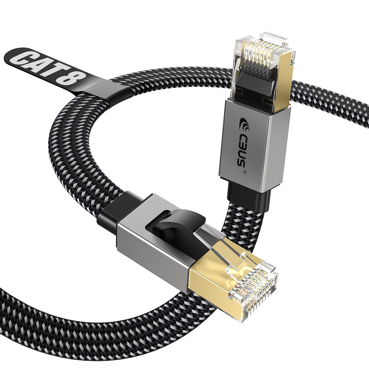 CAT 8 Ethernet Cable — Flat Braided, 40Gbps