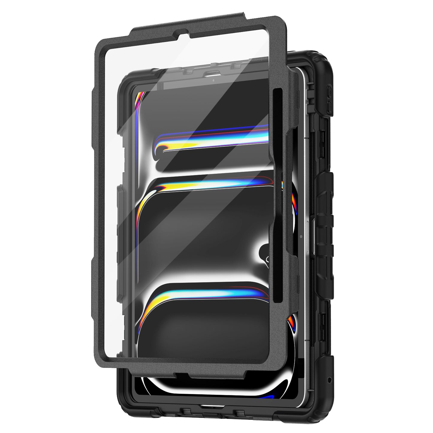 Case for iPad Pro 11 Inch M5 2025 / M4 2024 — Heavy Duty Shockproof with Screen Protector, 360° Stand & Shoulder Strap
