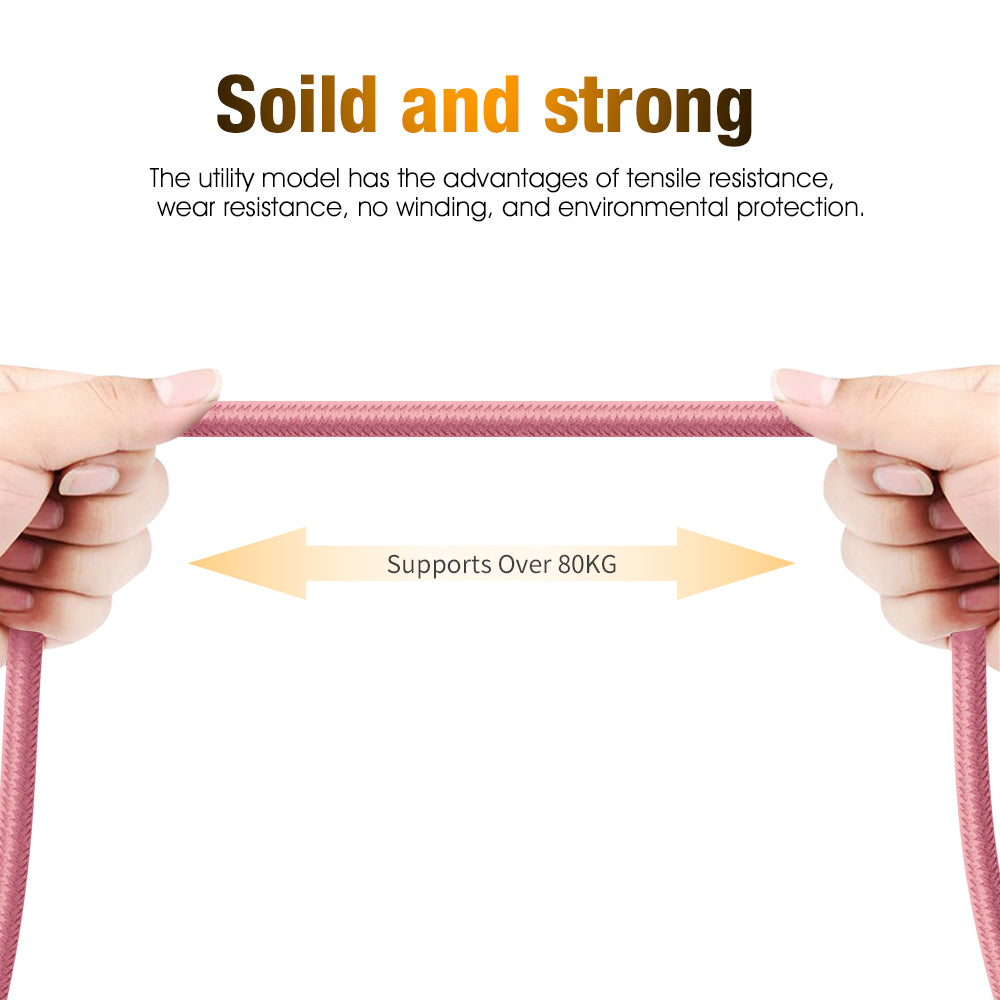 6ft Heavy-Duty Double Braided Fast Charging USB-C Cable (Pink Rose Gold)