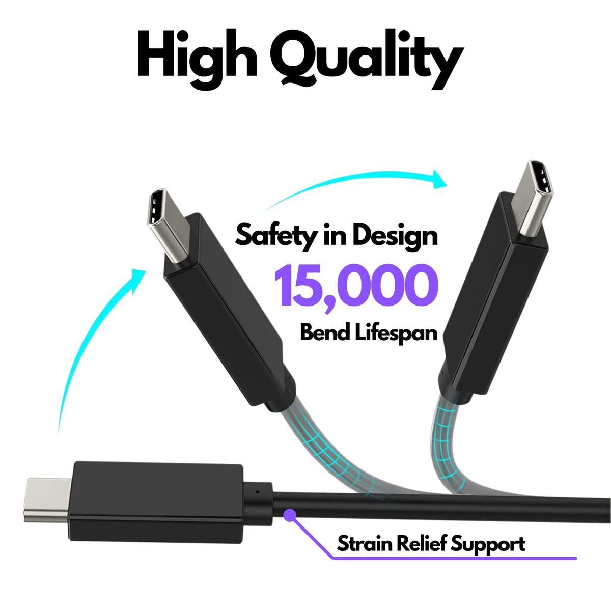 (10-inch Short USB 3.2 Gen 2 USB-C to USB-C Power Delivery Cable