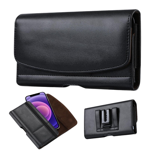 Leather Holster Phone Case with Belt Clip for iPhone, Samsung, Motorola, Pixel, TCL (Fits w/Otterbox Commuter Case)