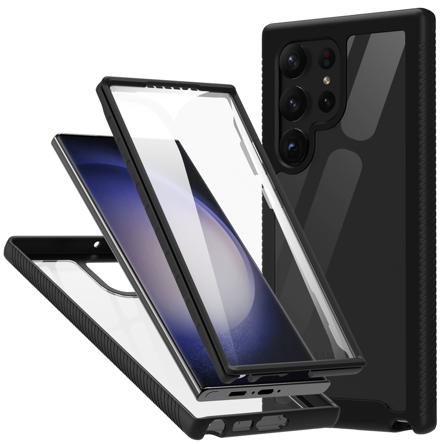 Galaxy S23 Ultra Plus Case, Heavy-Duty Case with Built-in Screen Protector for Samsung Galaxy S23 Ultra