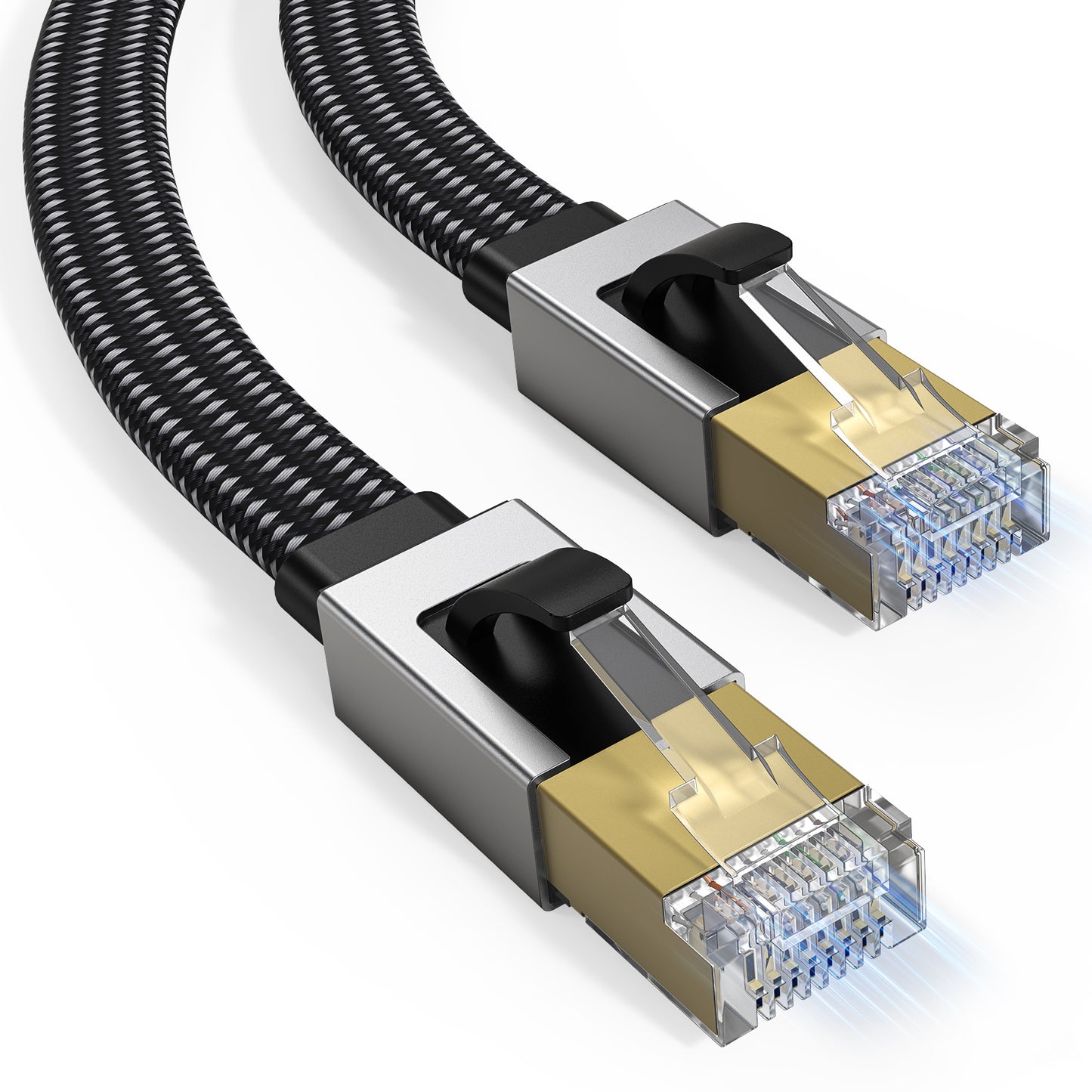 CAT 8 Ethernet Cable — Flat Braided, 40Gbps