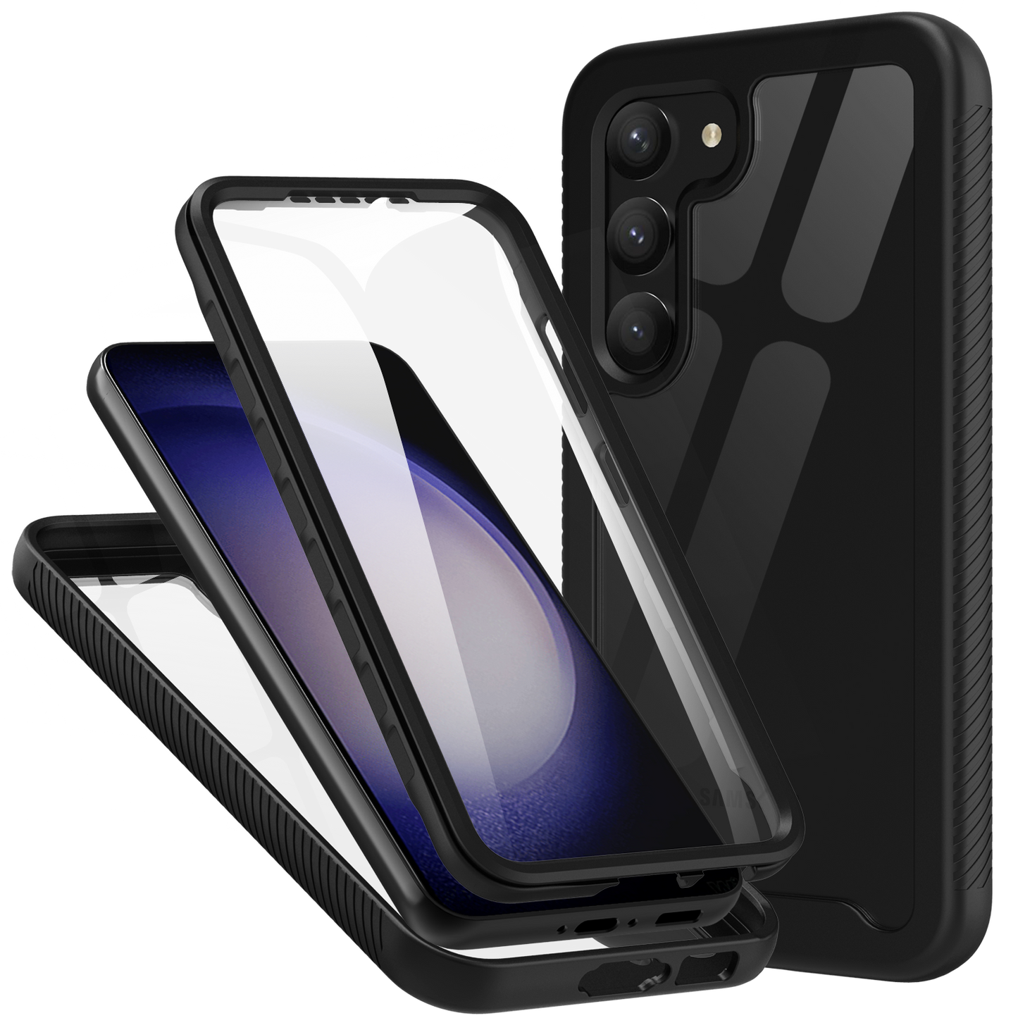 Galaxy S23 Case, Heavy-Duty Case with Built-in Screen Protector for Samsung Galaxy S23