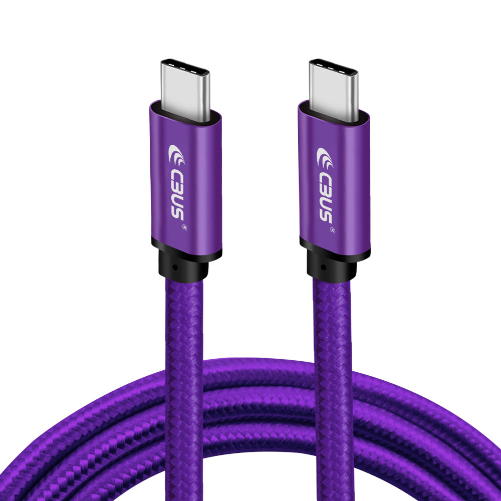 CBUS 10ft USB-C to USB-C Braided Cable — Purple