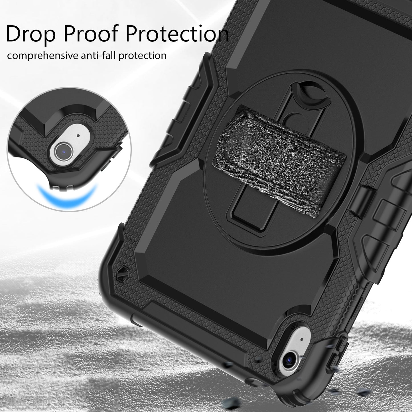 iPad 11 Inch (A16) 2025 Case Heavy Duty Shockproof with Screen Protector, 360° Stand & Shoulder Strap