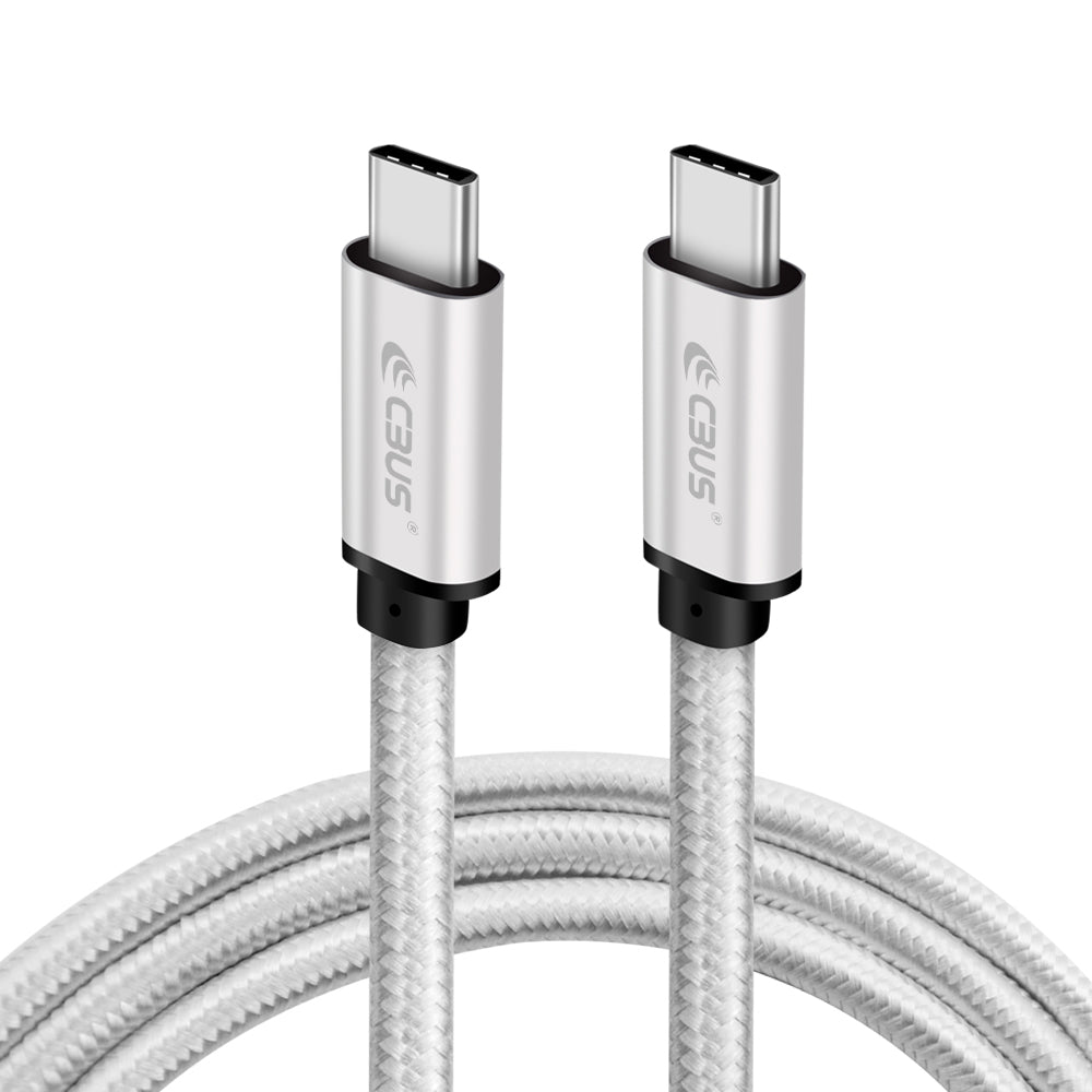 CBUS 10ft USB-C to USB-C Braided Cable — Silver