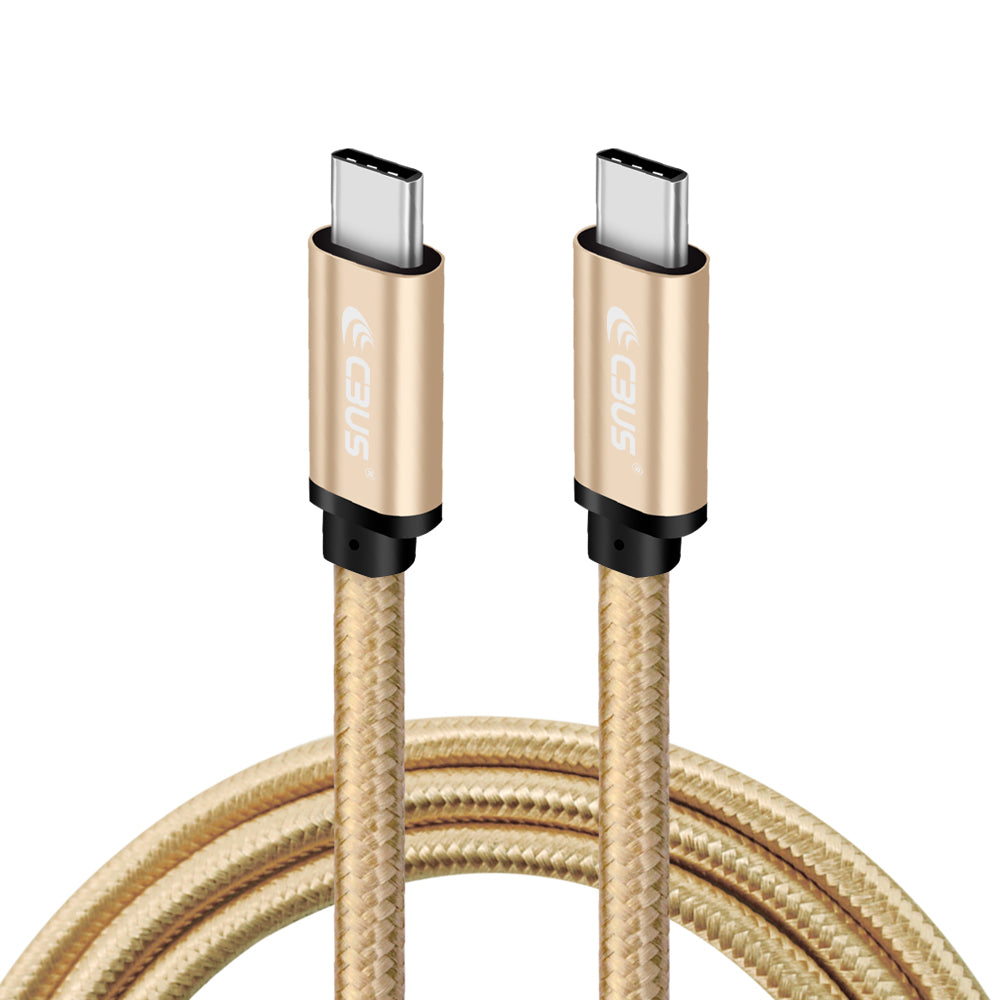 CBUS 10ft USB-C to USB-C Braided Cable — Beige Gold
