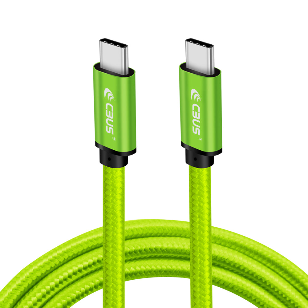 CBUS 10ft USB-C to USB-C Braided Cable — Green