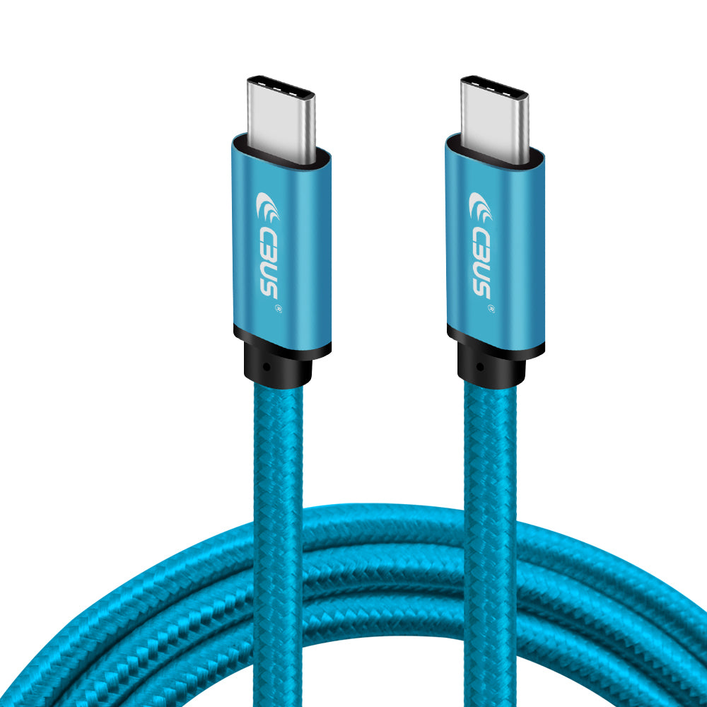 CBUS 10ft USB-C to USB-C Braided Cable — Electric Blue