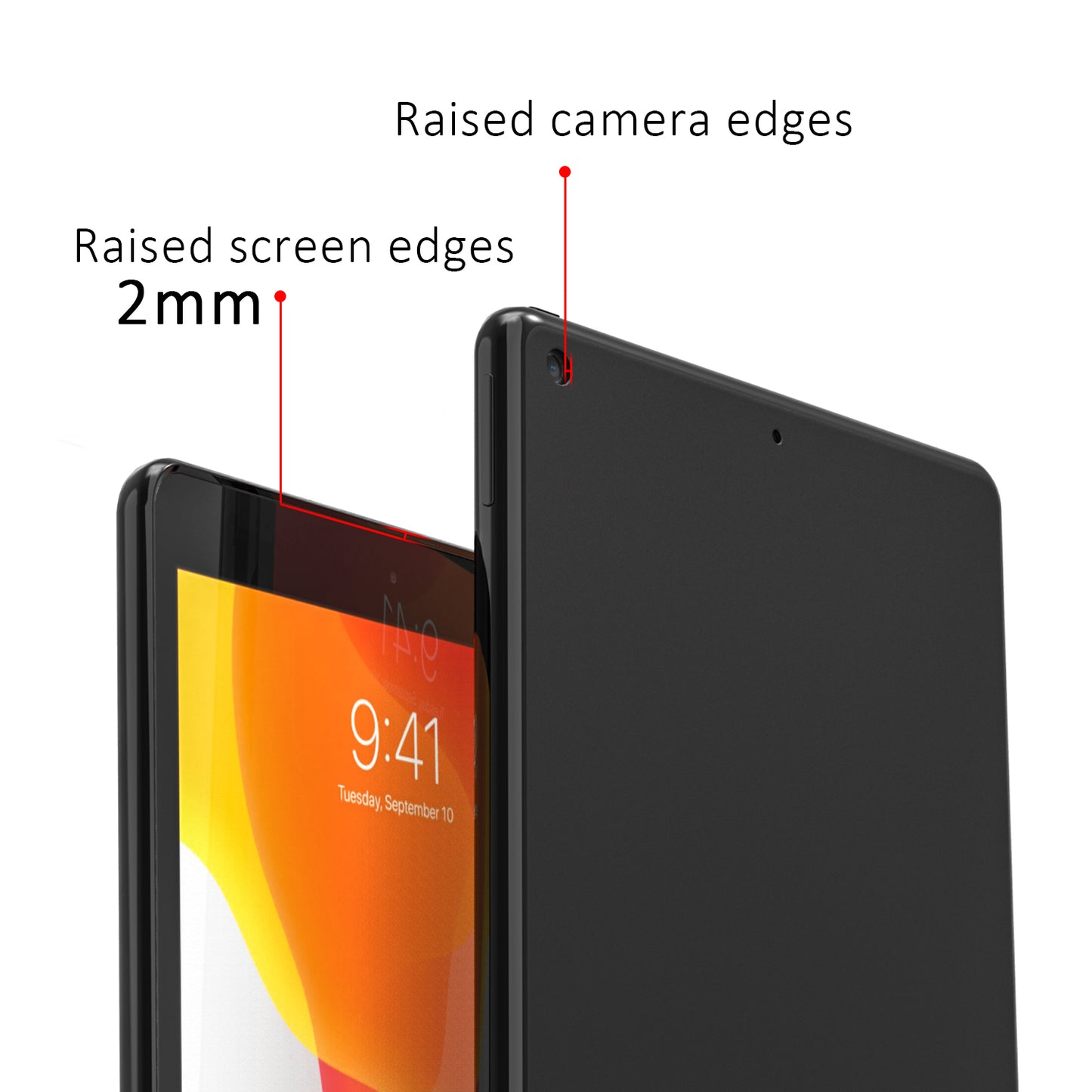 Matte Black Flex-Gel Silicone TPU Case for iPad 9th, 8th & 7th Generation 10.2" (2021, 2020, 2019)