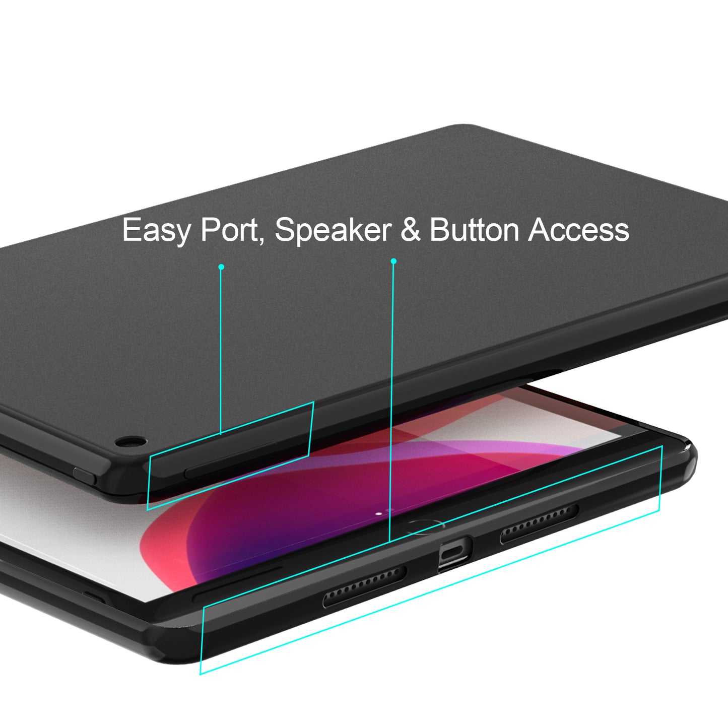 Matte Black Flex-Gel Silicone TPU Case for iPad 9th, 8th & 7th Generation 10.2" (2021, 2020, 2019)