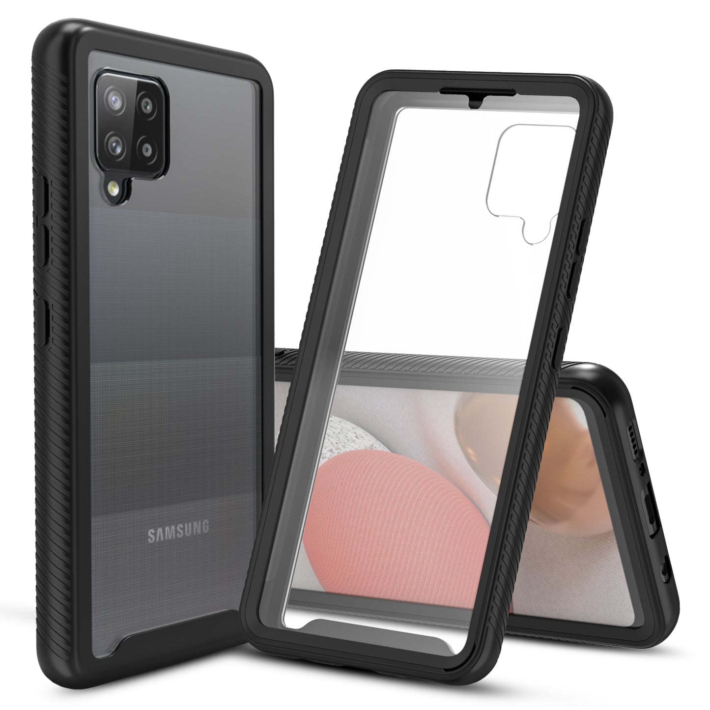 Heavy-Duty Case with Built-in Screen Protector for Samsung Galaxy A42 5G