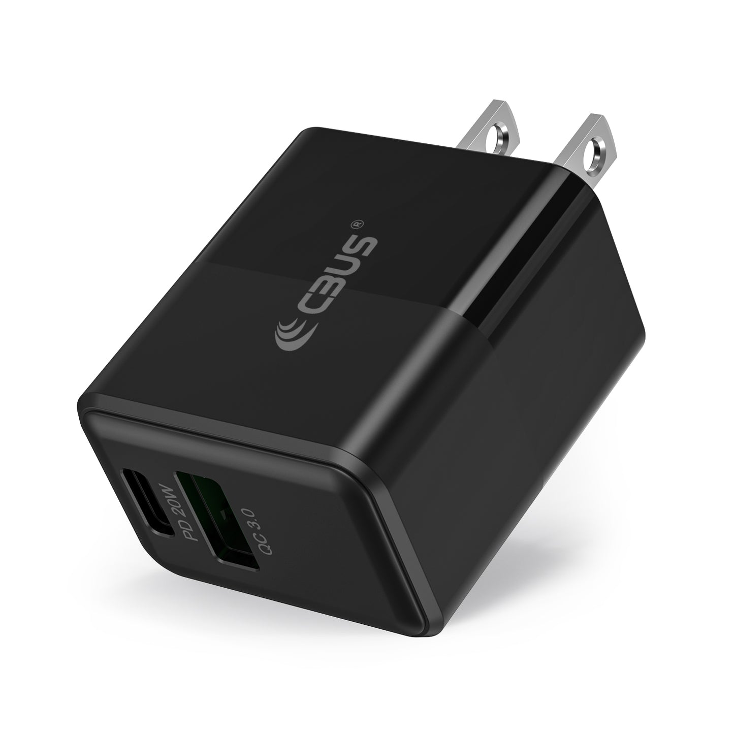 2-Port, 20W Fast Charging Wall Charger (USB-C + USB-A)