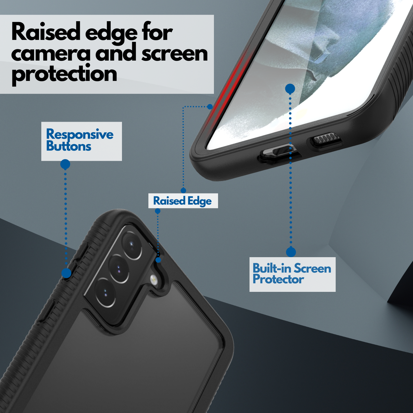 Heavy-Duty Case with Built-in Screen Protector for Samsung Galaxy A13 5G