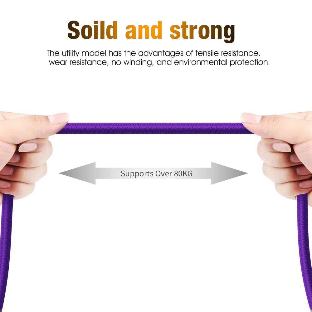 6ft Heavy-Duty Double Braided Fast Charging USB-C Cable (Purple)