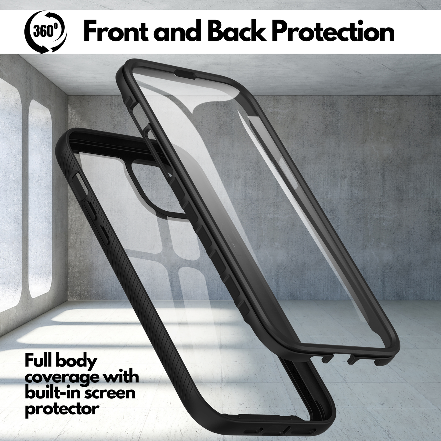 Heavy-Duty Case with Built-in Screen Protector for iPhone 14 Plus