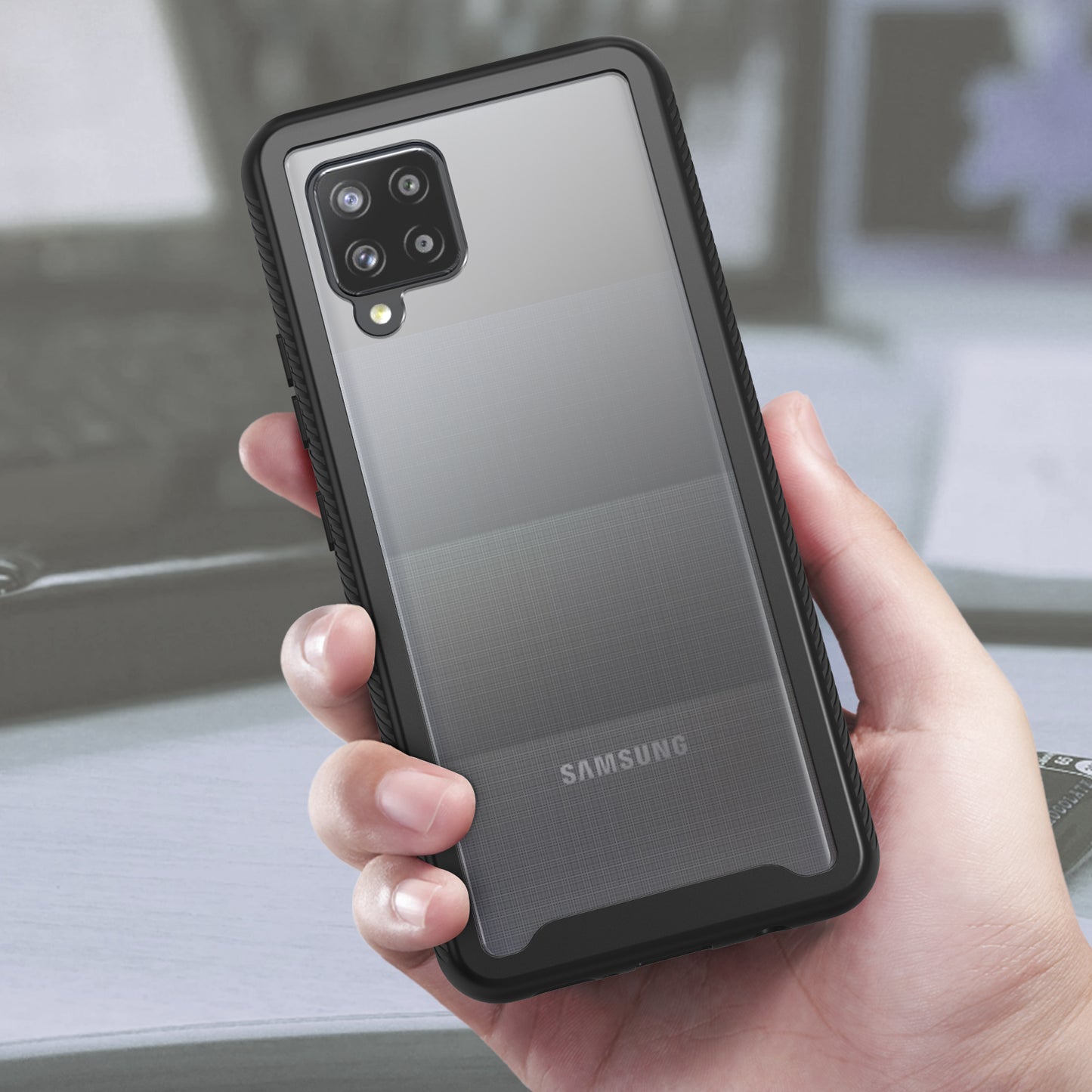 Heavy-Duty Case with Built-in Screen Protector for Samsung Galaxy A42 5G