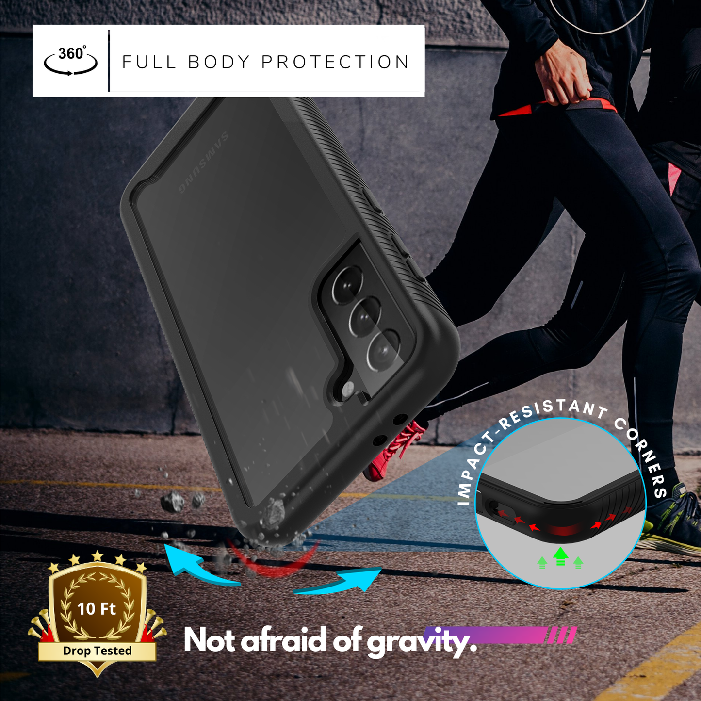 Heavy-Duty Case with Built-in Screen Protector for Samsung Galaxy A13 5G