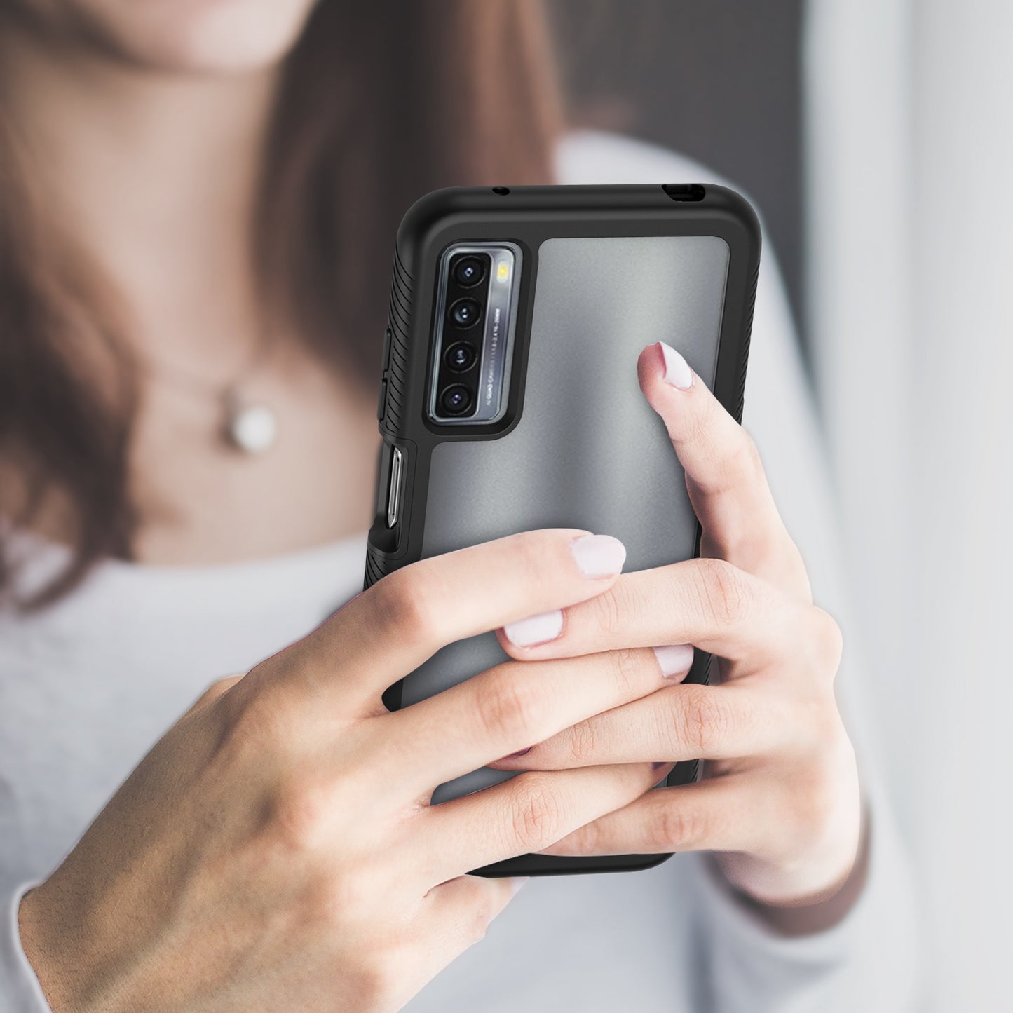 Heavy-Duty Case with Built-in Screen Protector for TCL 20s
