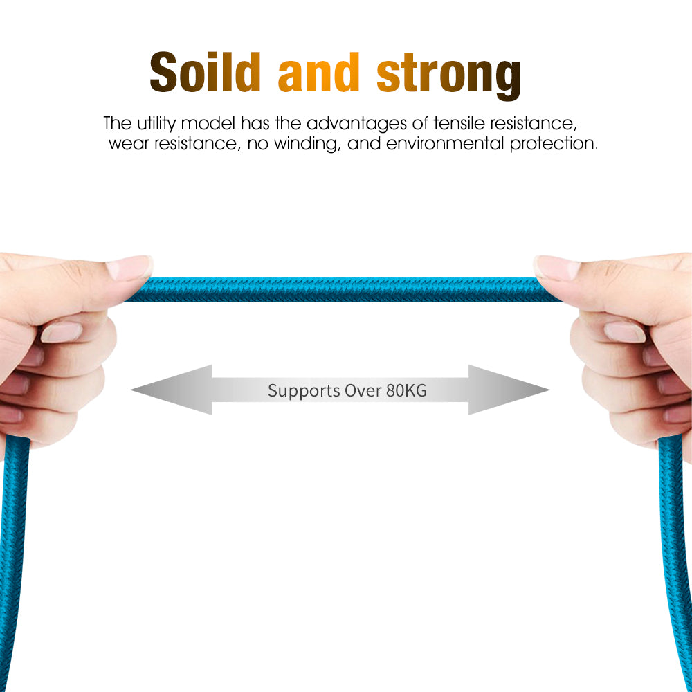 6ft Heavy-Duty Double Braided Fast Charging USB-C Cable (Electric Blue)