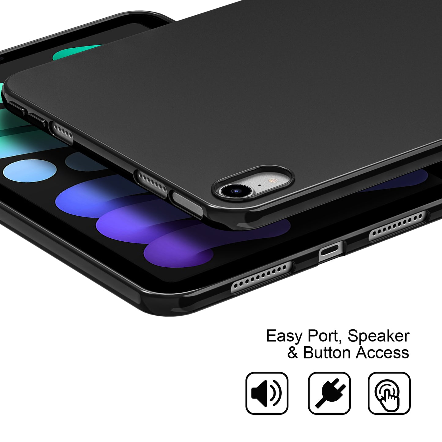 CBUS Flex-Gel Silicone Case Compatible with Apple iPad mini (A17 Pro), iPad mini 6th Generation (Black)